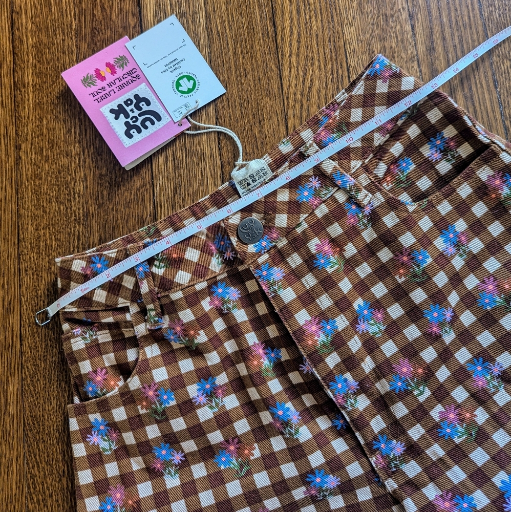 NWT Lucy & Yak Drew Straight Leg Twill Trousers in Meryl Print - Picture 11 of 14